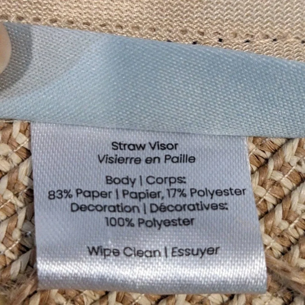 Sea & Grass Packable Straw Visor Womens One Size Beach Vacation Travel Cruise